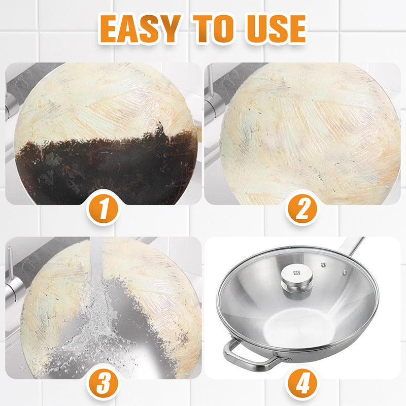 Burnt-on Residue Dissolving Paste - Deep Cleaning for Pots/Dishes without Scratching, Removes Grease and Carbonization in 5 Min